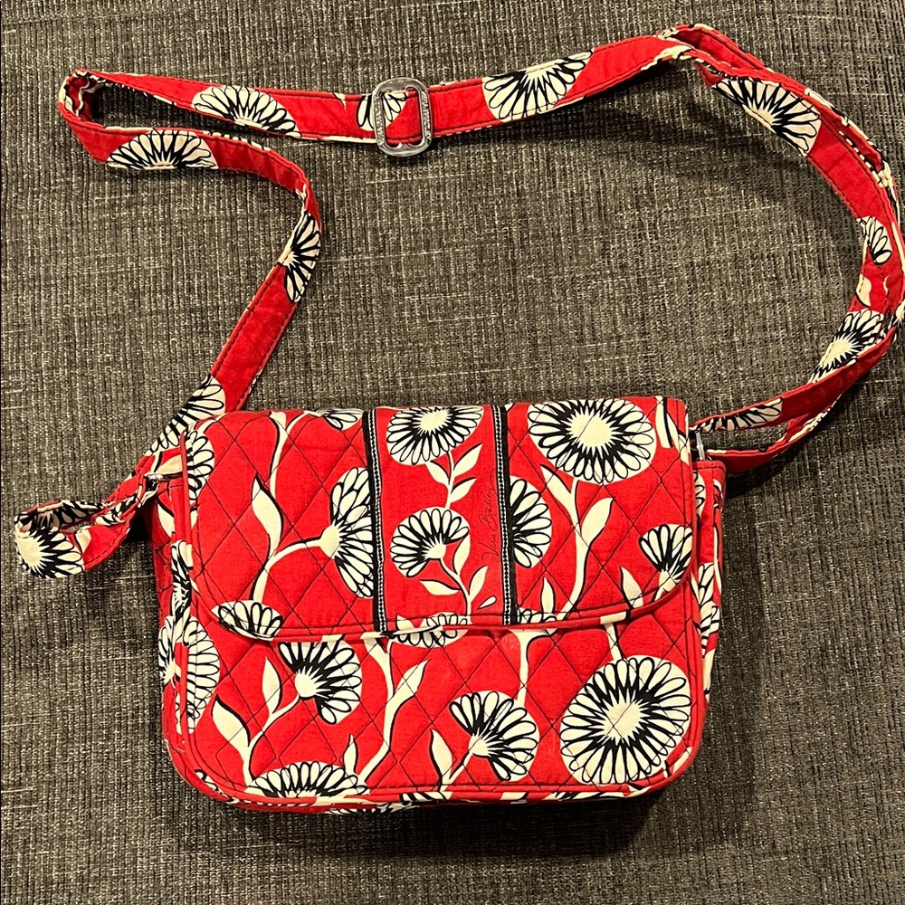 Vera Bradley Red and White Floral Crossbody Bag